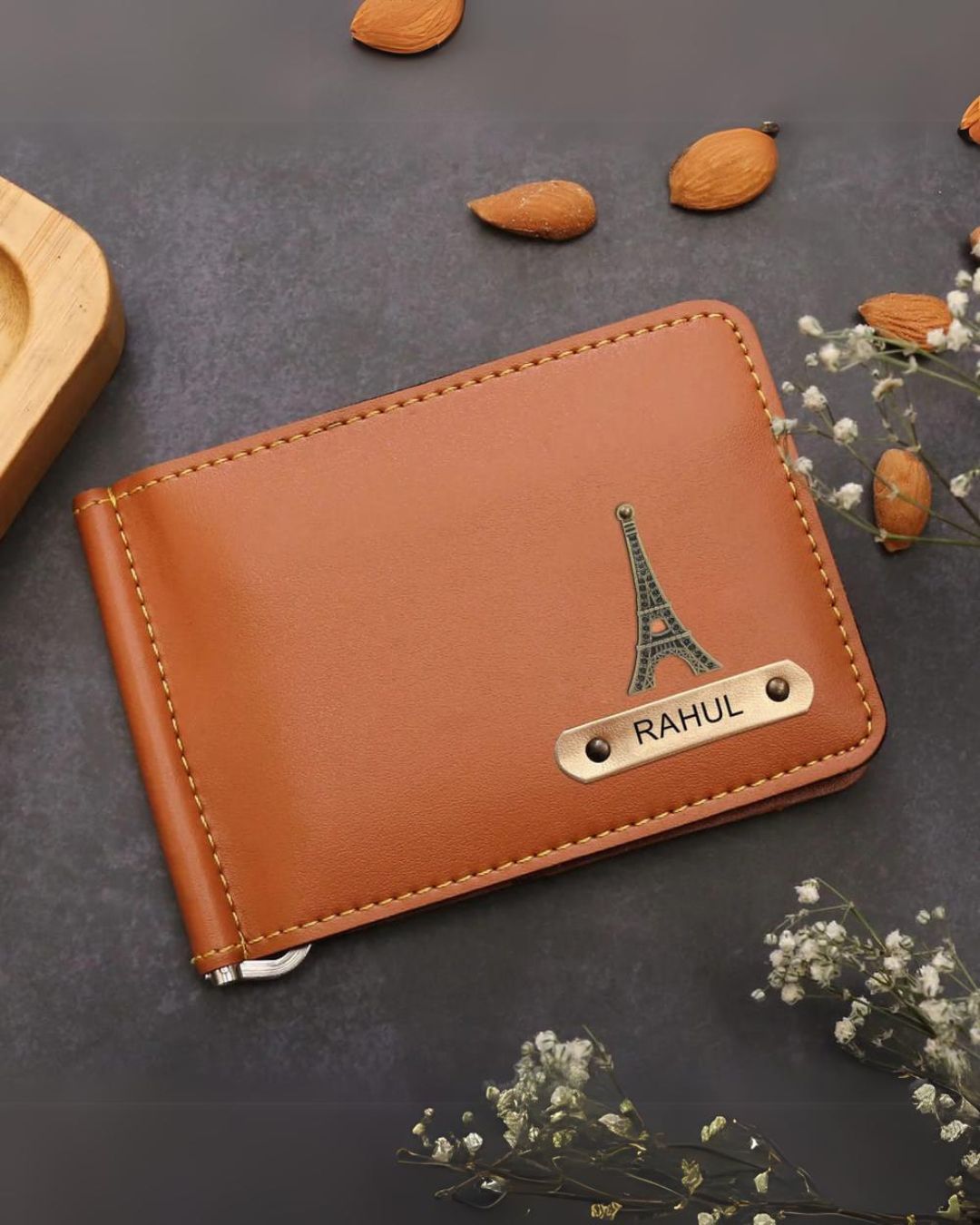 Personalized Leather Money Clip Wallet