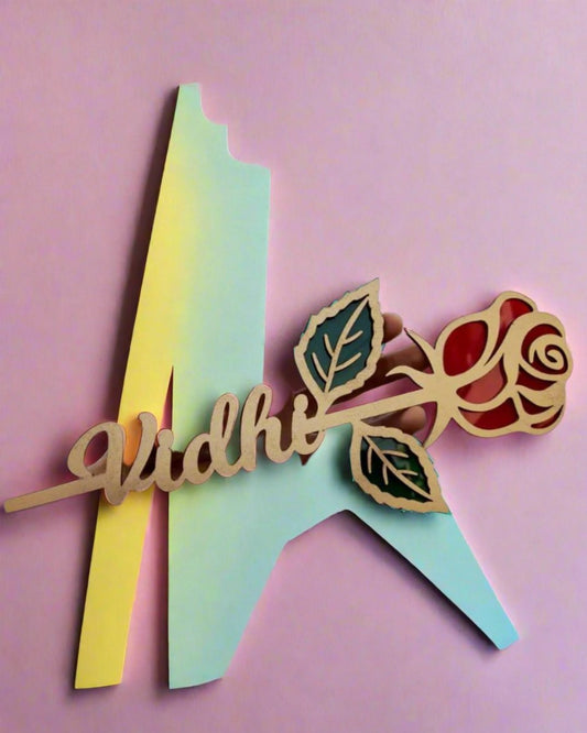 Personalized Rose Wood Name Stick