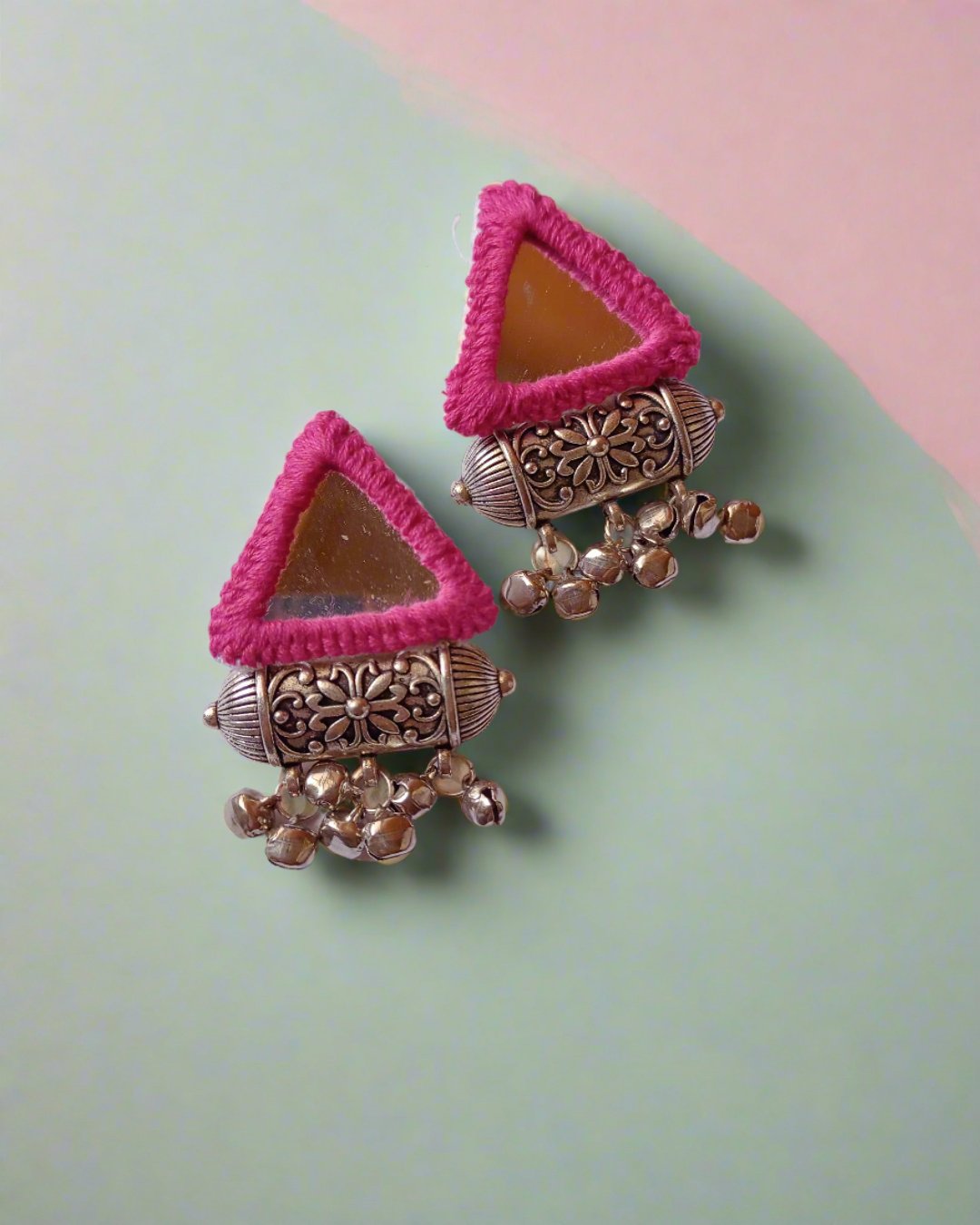 Mini Mirror Triangular studs earrings