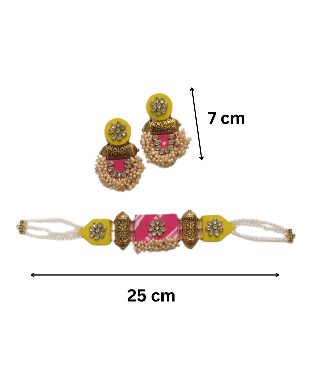 Pink Gulaabi Beaded Set