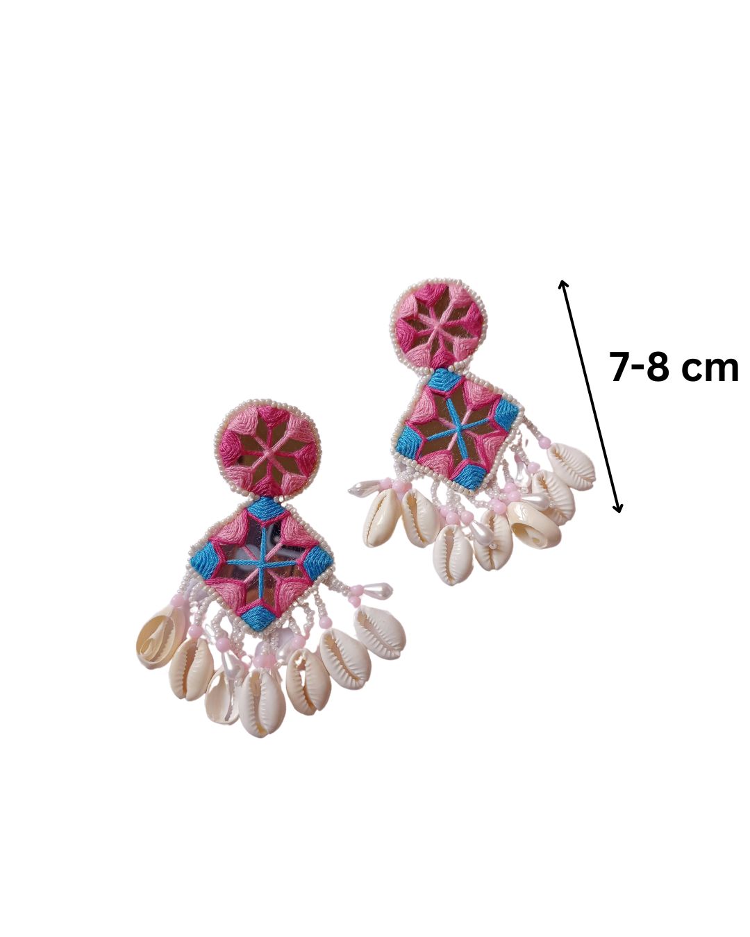 Pink-Blue Shell Earrings