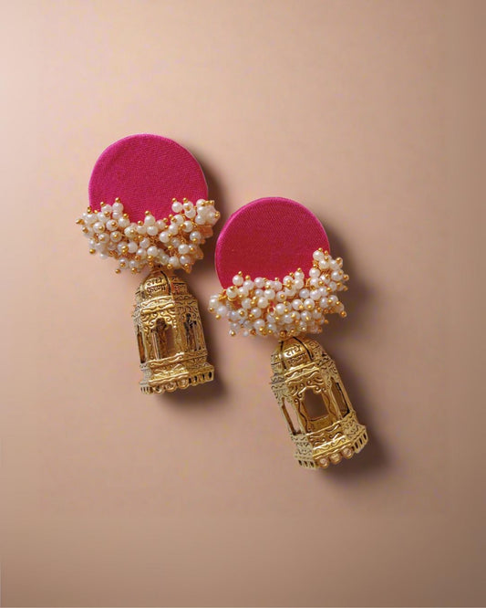 Pink beaded earrings