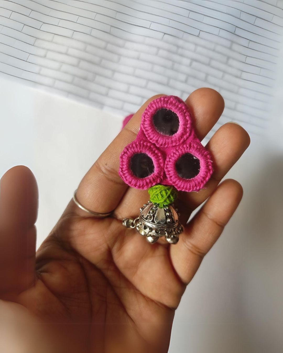 Mirror Crochet Jhumki