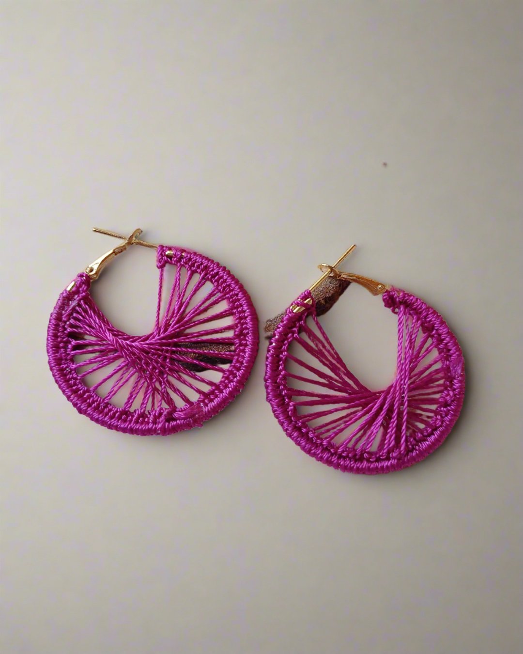 Crochet hoops earrings