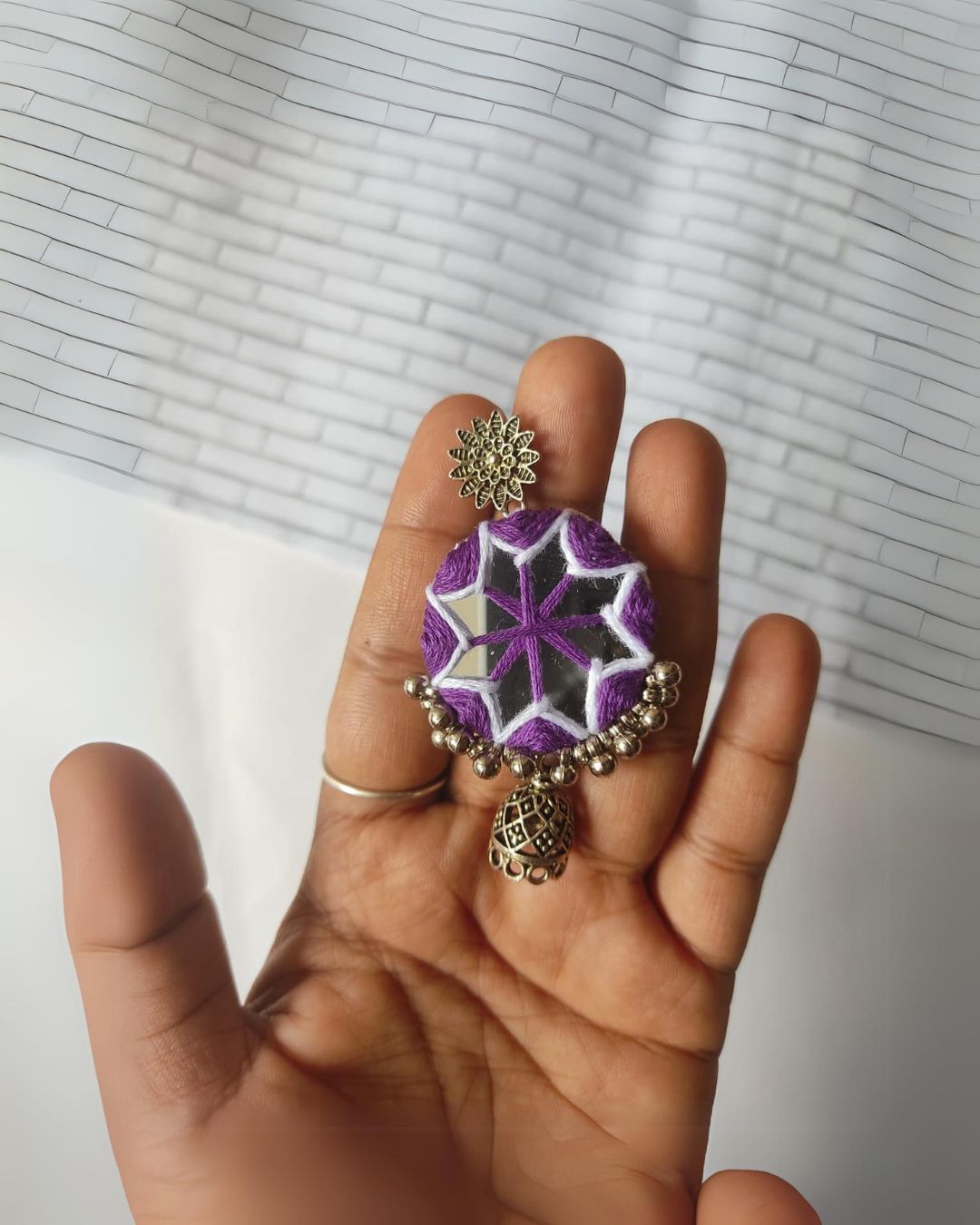 Colorful Thread Crochet jhumka earrings