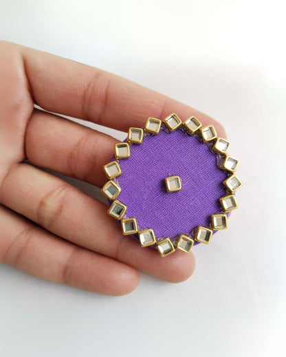 Purple Ring with Kundan Border