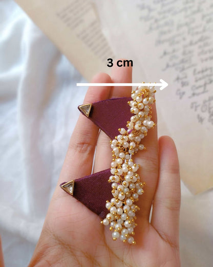 Purple triangular beaded studs