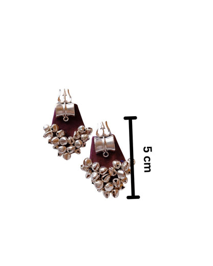 Purple trishul ghunghroo earrings