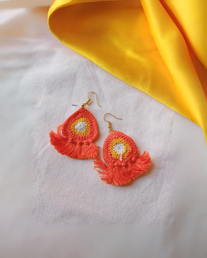 Radiant Orange Tassel Earrings