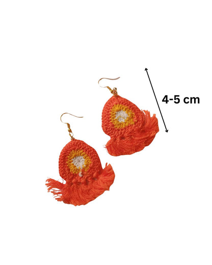 Radiant Orange Tassel Earrings