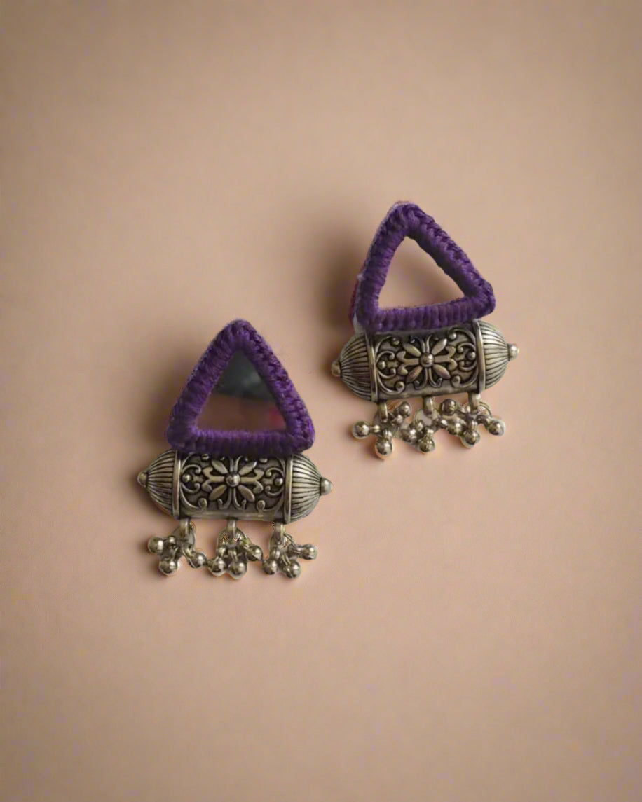 Mini Mirror Triangular studs earrings