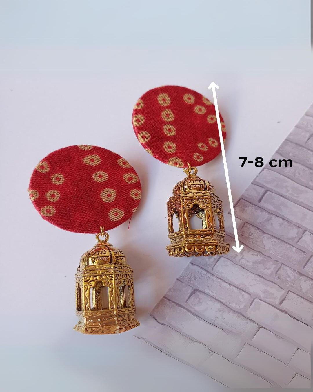 Red Bandhani & Golden Jhumkas