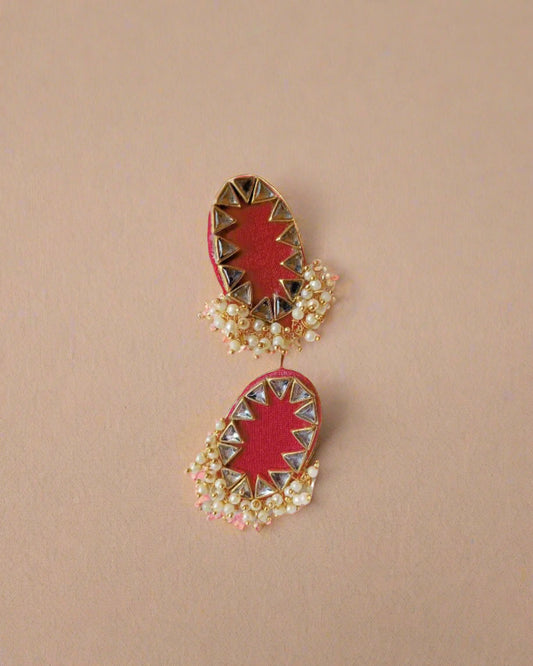 Red Beaded Tiny Studs