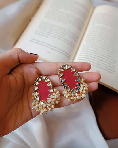 Red Beaded Tiny Studs