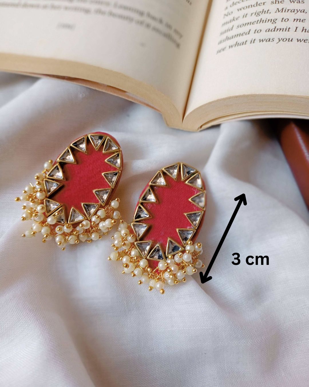 Red Beaded Tiny Studs