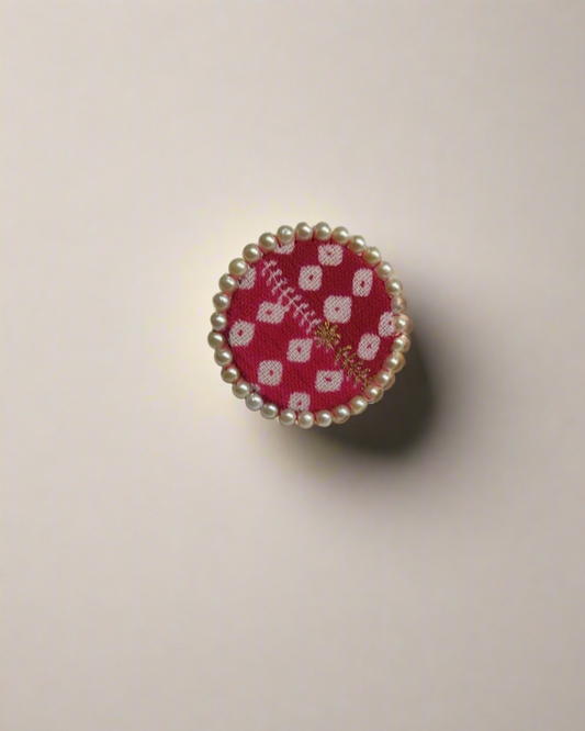 Red Pearl Print Ring