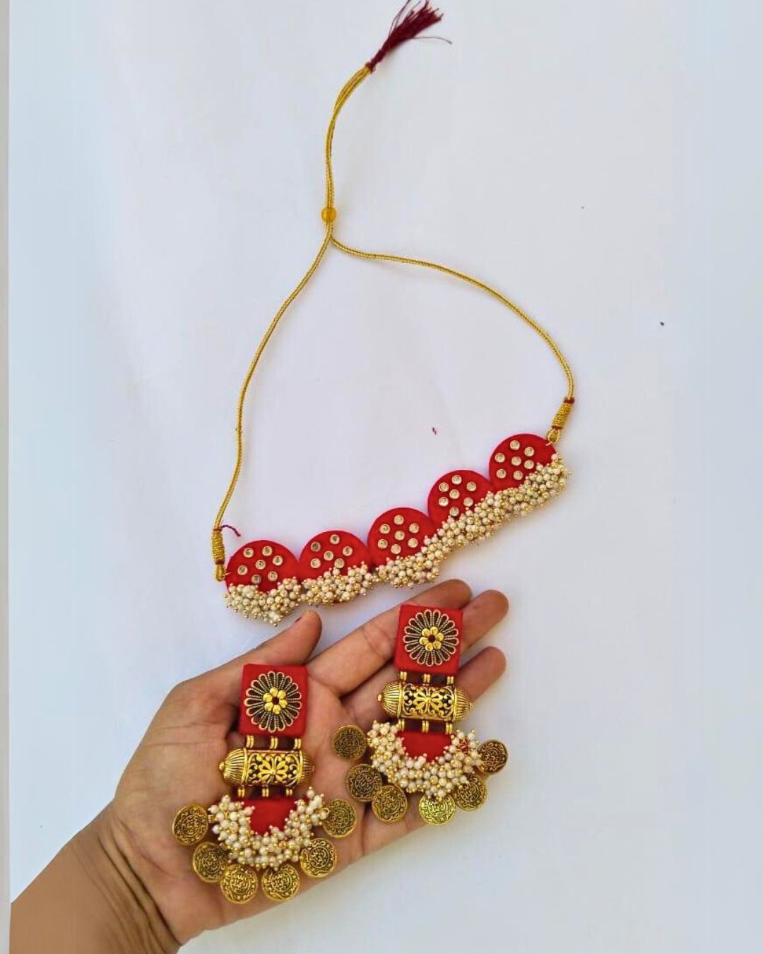 Red and Golden Necklace set