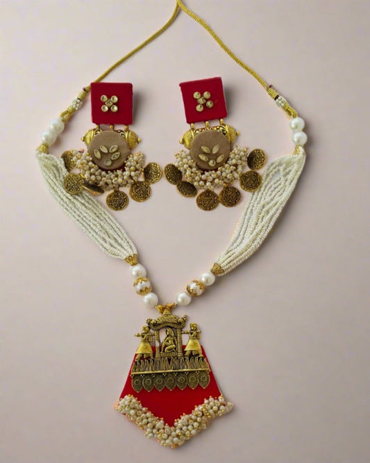 Regal Red & Gold Kundan Set