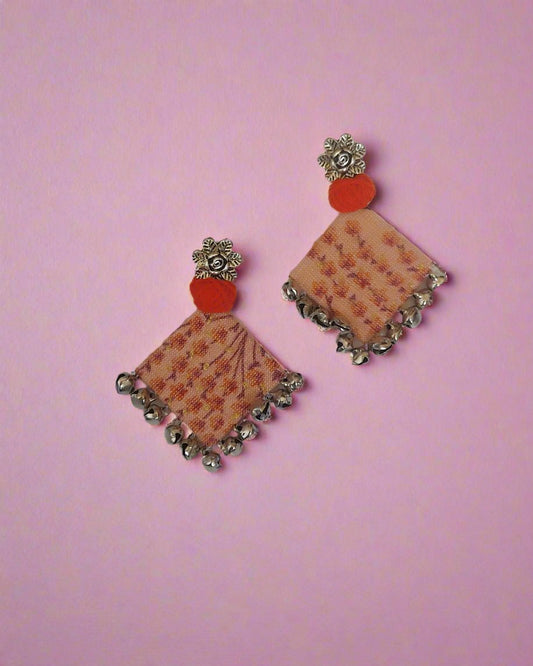 Red & orange drop earrings