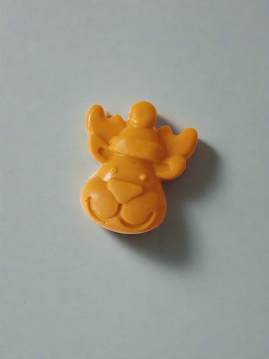 Reindeer shaped orange soap with multicolor base