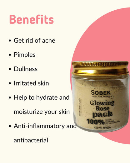 Infographics showing rose face mask benefits