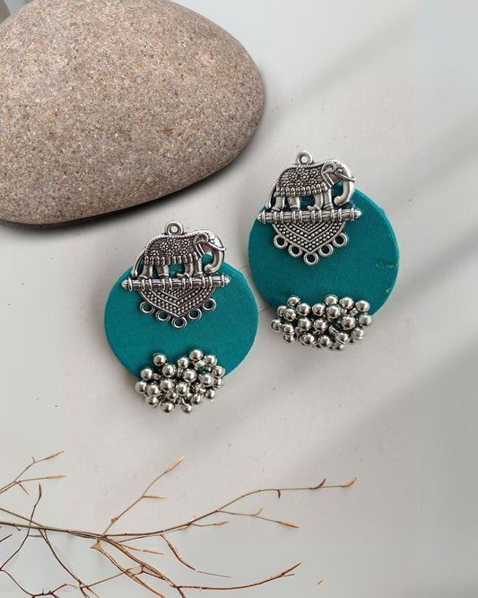 Sea green elephant studs earrings