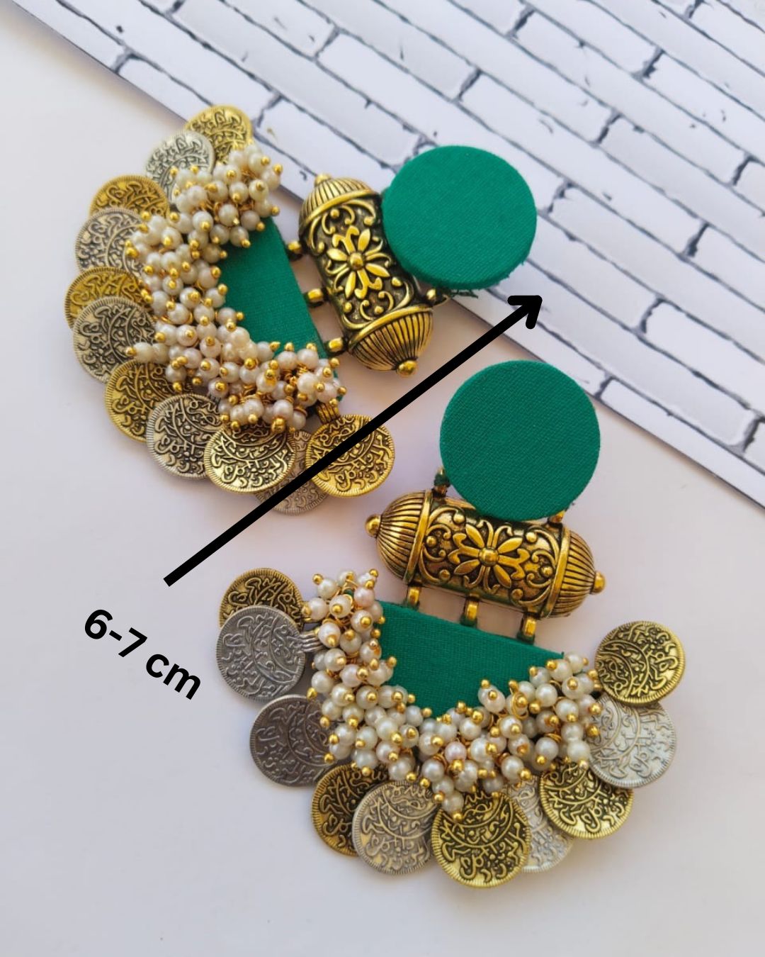 Golden Coin jhumka earrings