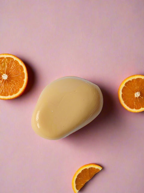 Orange pebble shape soap