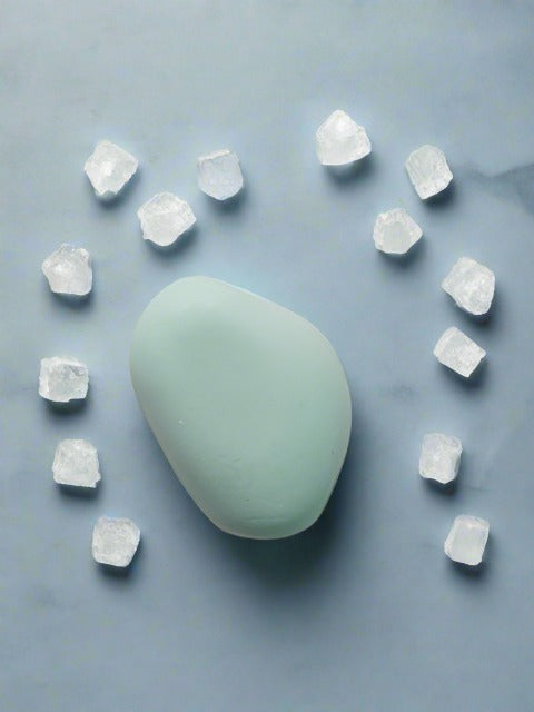 Light blue pebble shape soap