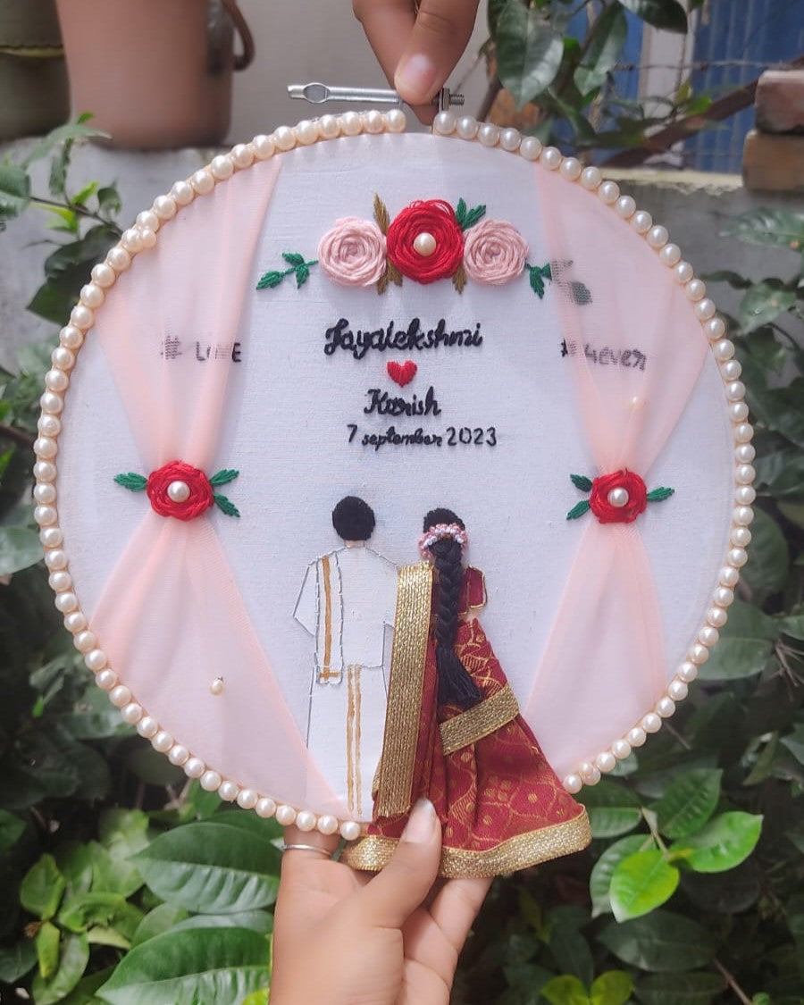 South Indian wedding embroidery hoop