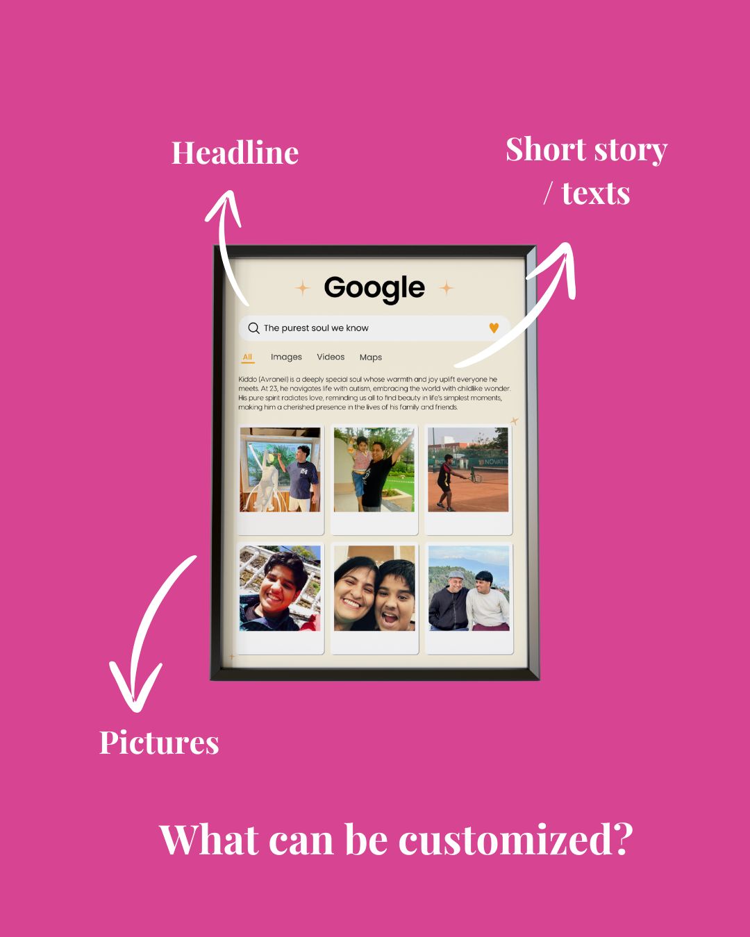 Google Search Custom Photo Headline Frame
