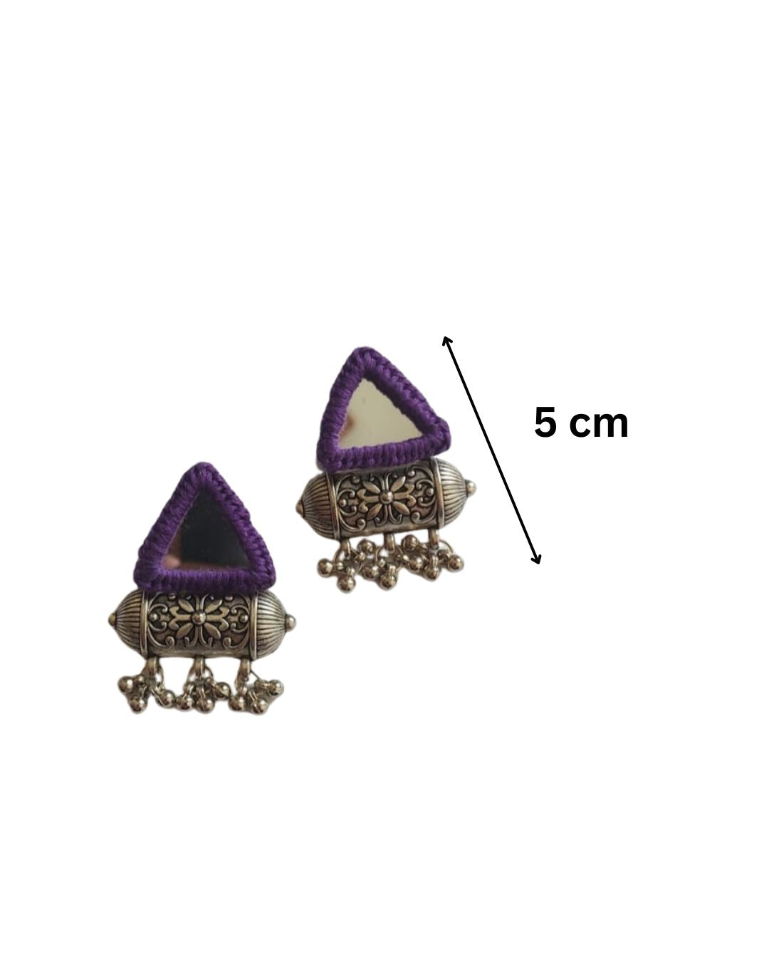Mini Mirror Triangular studs earrings