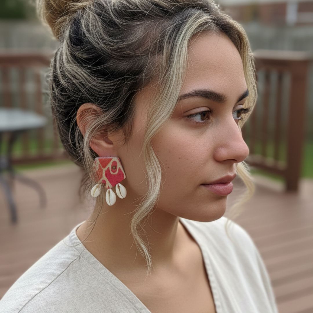 Floral Bloom Pink Shell Drops