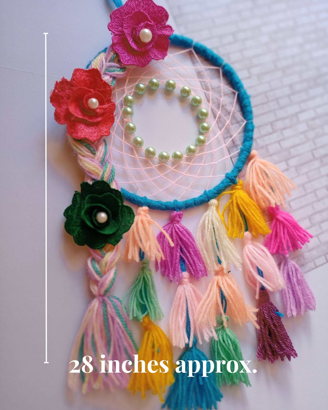 Unicorn Dreamcatcher: Multicolor Floral & Tassel