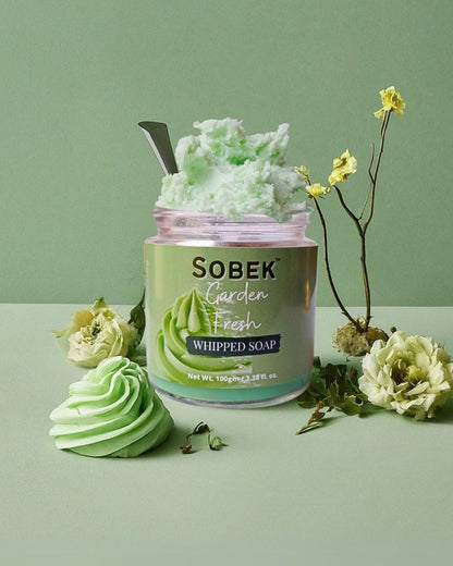 Sobek Naturals Green Garden fresh whipped cream soap 100 g