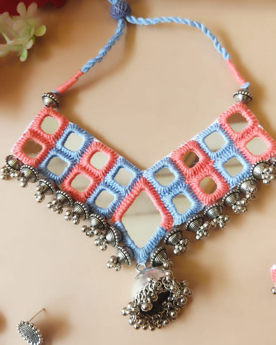 Blue & Pink Pastel Necklace Set