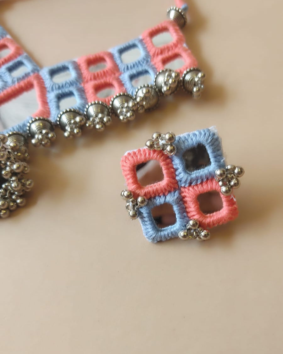 Blue & Pink Pastel Necklace Set