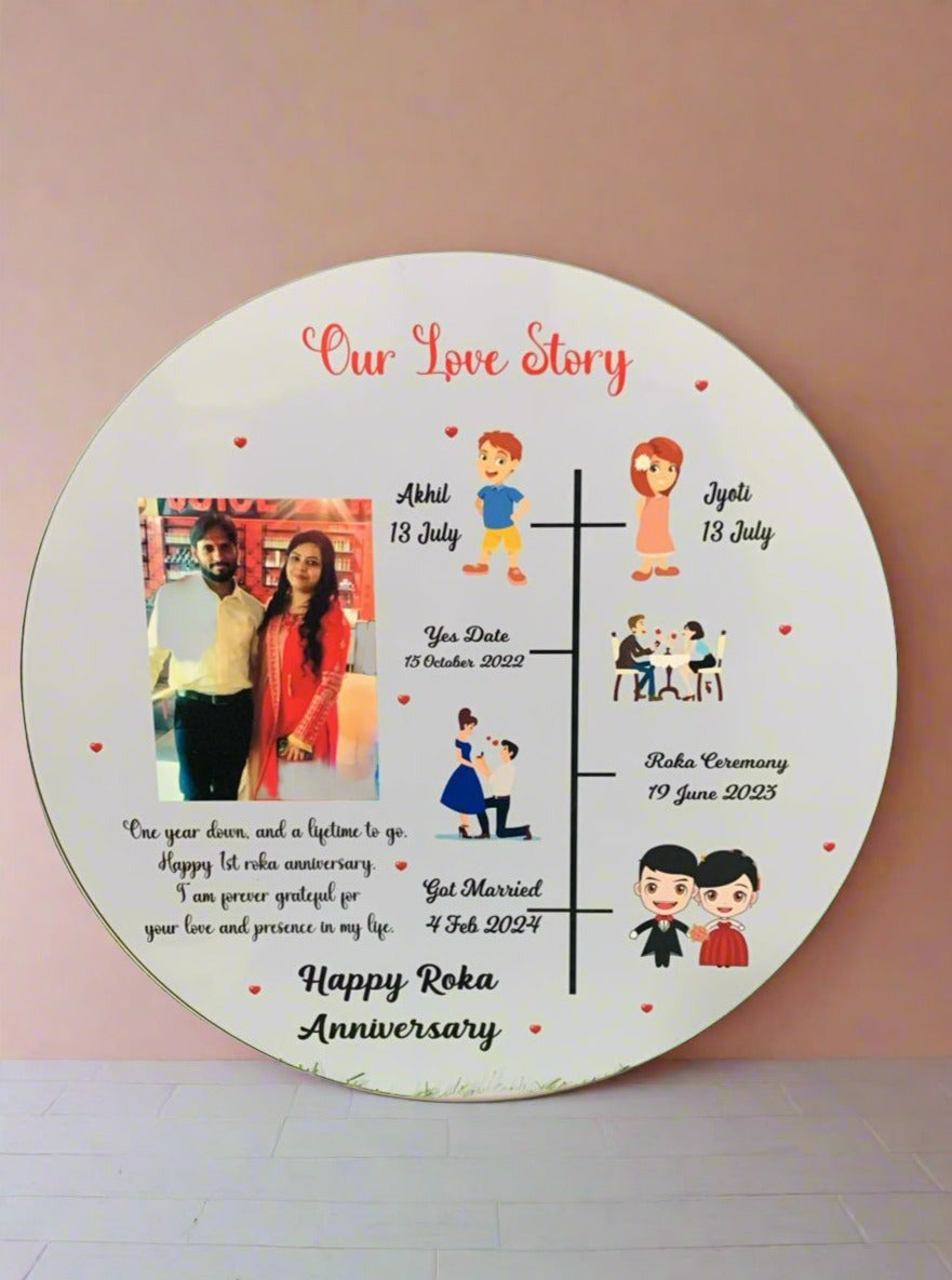 Cute wooden Couple love story frame with date and name