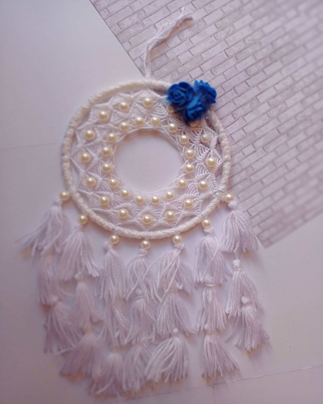 White Pearl Blossom Dreamcatcher