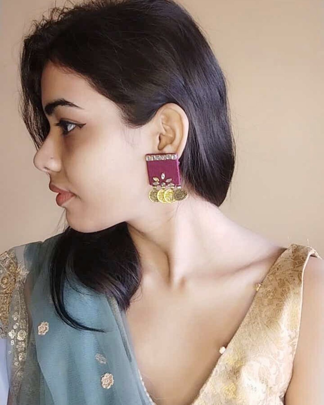 Colorful Gold drop earrings