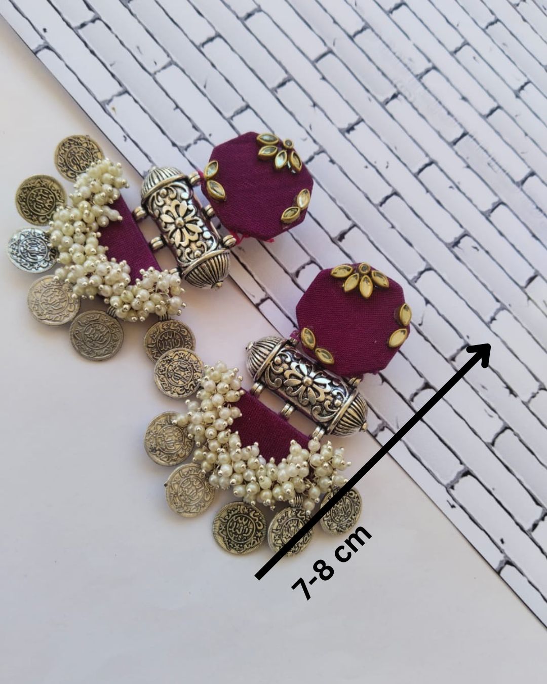 Wine coins beaded earrings