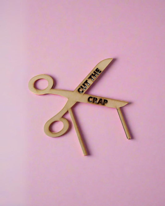 "Cut the Crap" Wooden Cake Topper