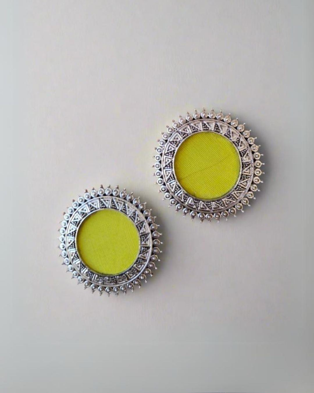 Rainvas Yellow 2 way studs and jhumka