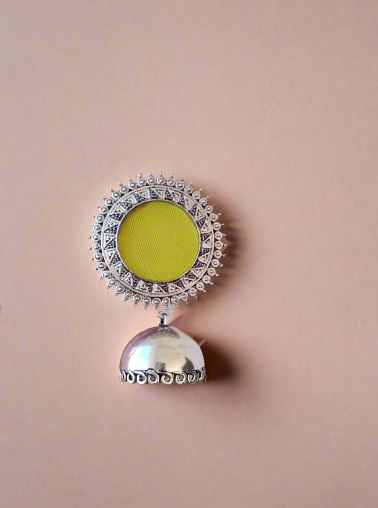 Rainvas Yellow 2 way studs and jhumka