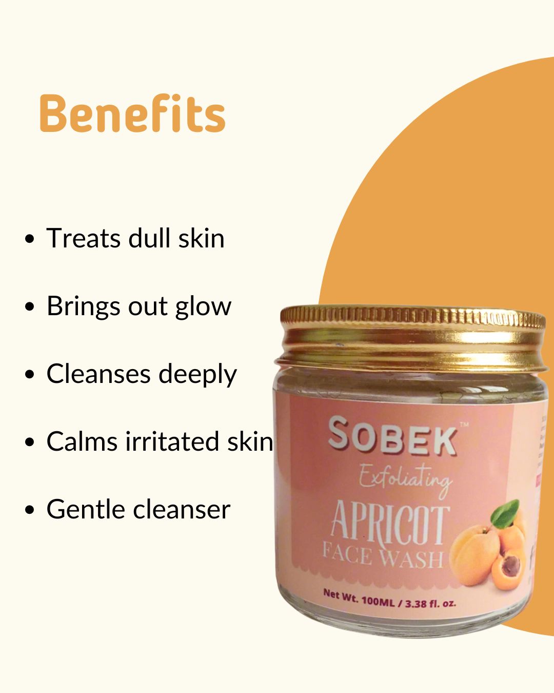 Sobek Naturals Apricot Almond Exfoliating Face Wash (100ml)