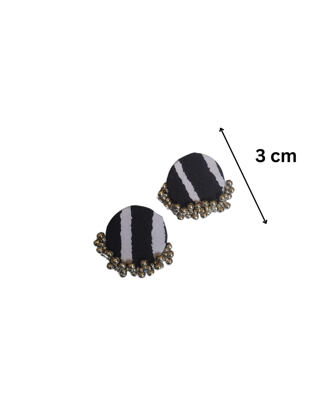 Black & white ghungroo studs