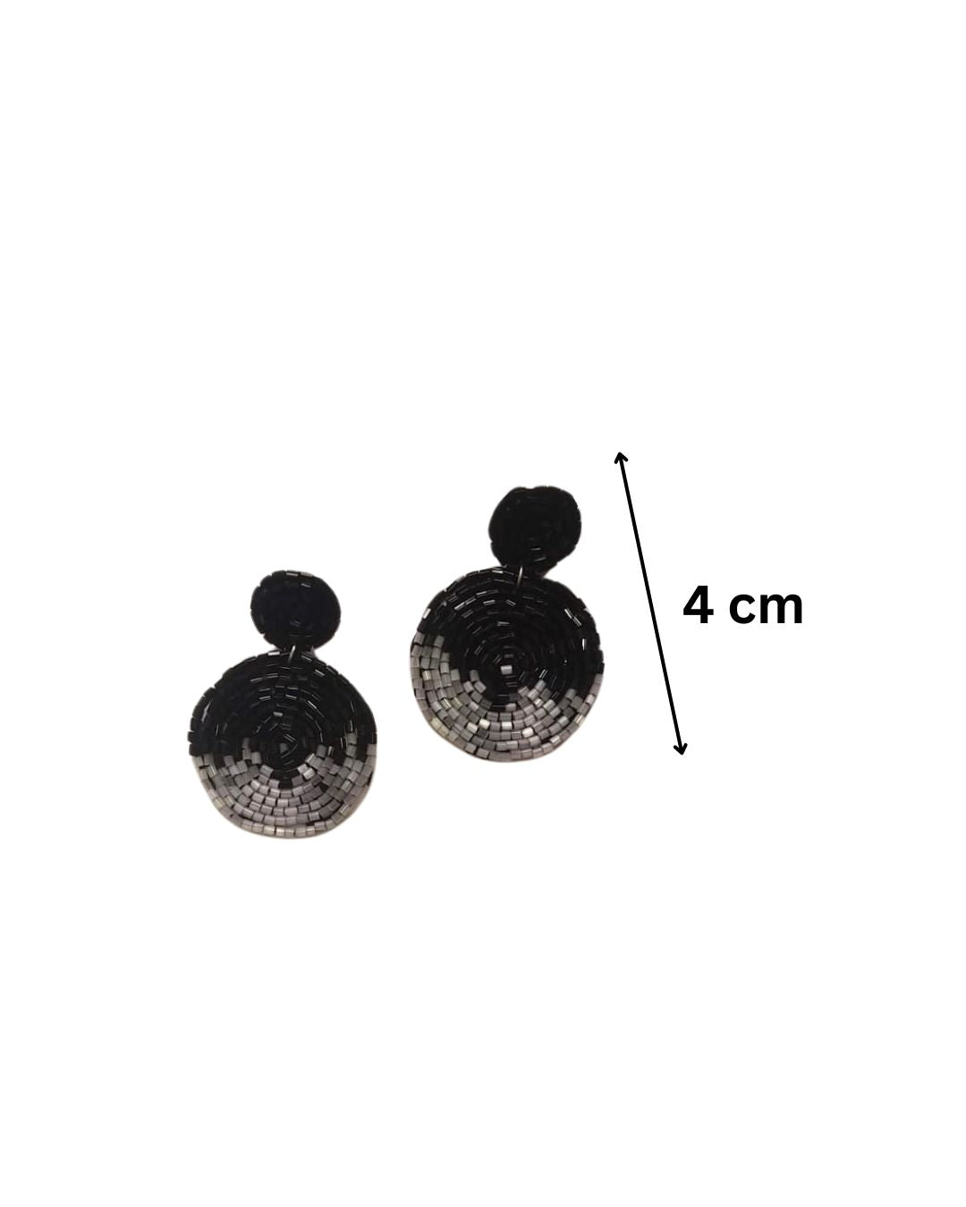 Black and grey beaded earrings