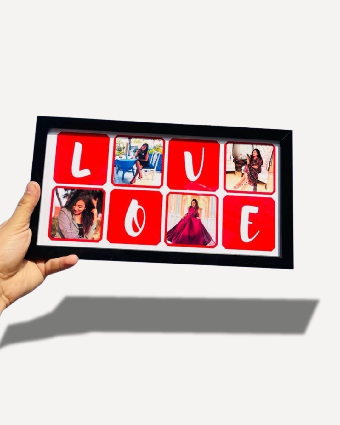 Love Collage Wooden Frame