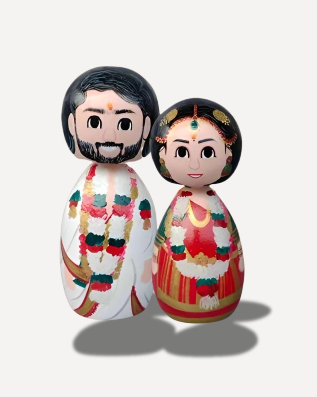 Customized Bride & Groom Wooden Peg Dolls