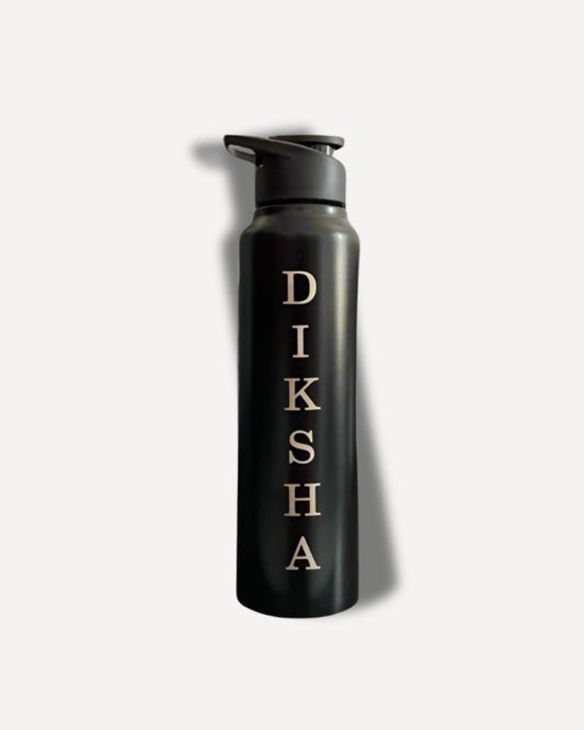 Custom Black Flip-Top Water Bottle – Stainless Steel